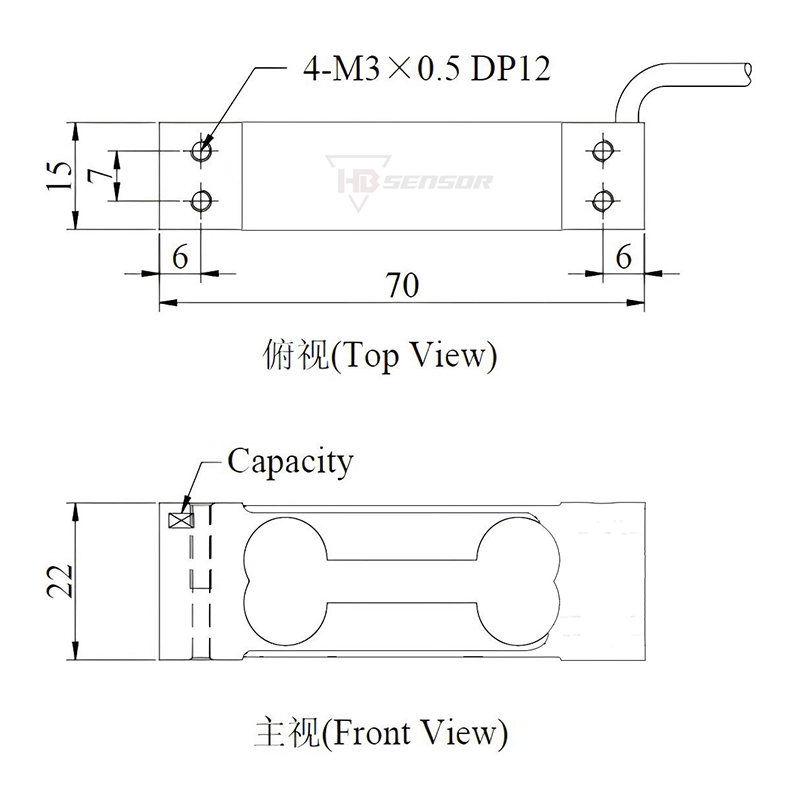 Aluminum Small Single Point Load Cell Load Cell 0.3kg for size