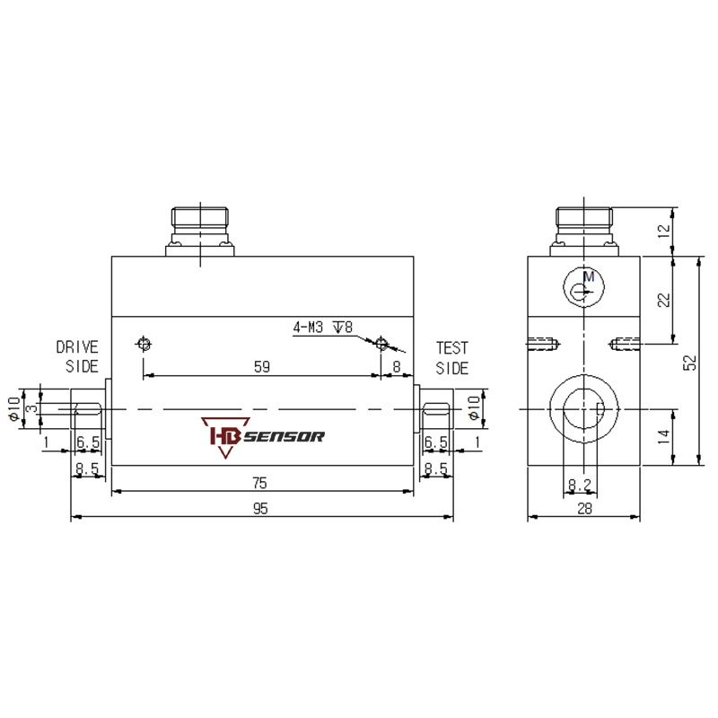 Inline Dynamic Rotary Torque Sensor SIZE