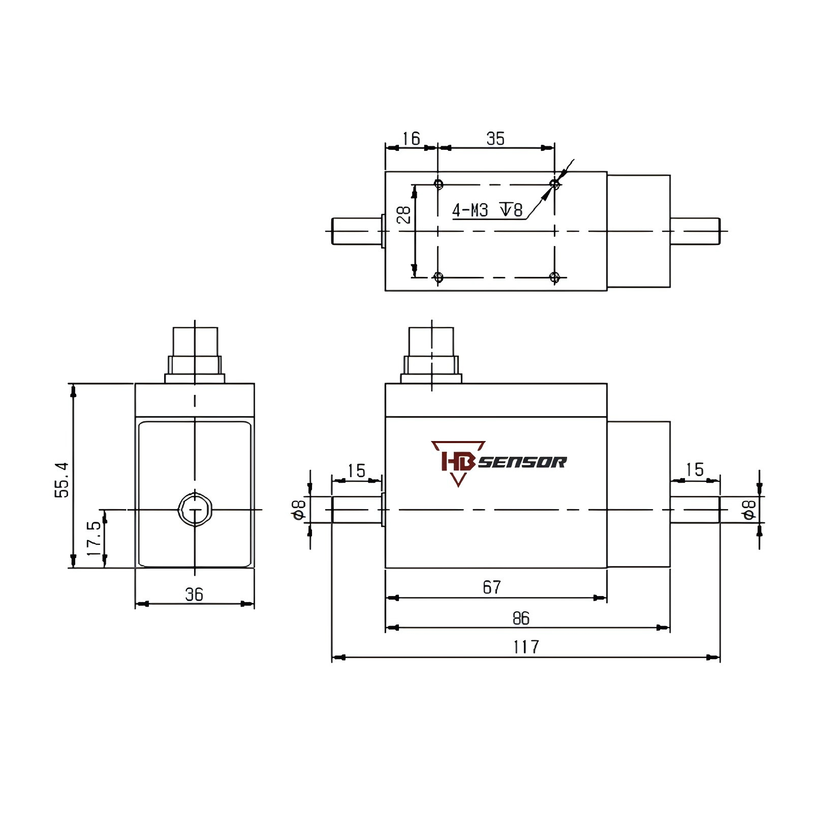 Non-Contact Type Rotary Torque Sensor With Small Display for size