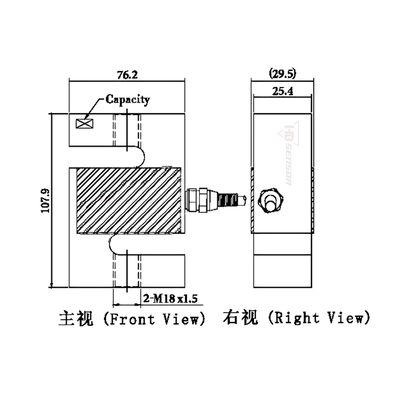 S Type Tension Strain Force Sensor for Force Measurement for size 