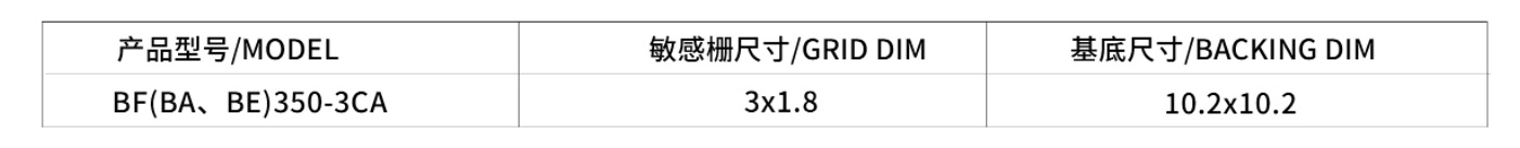 CF strain gauges Dimension Size: