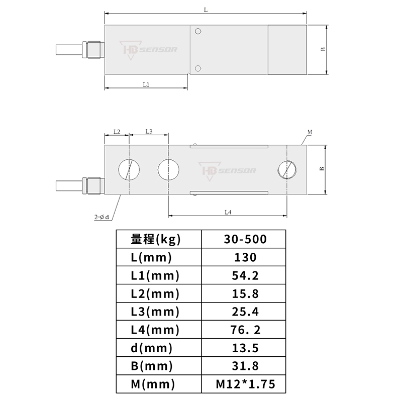 803C Shear Beam Stainless Steel Alloy Steel Force Sensor Load Cells 500kg size