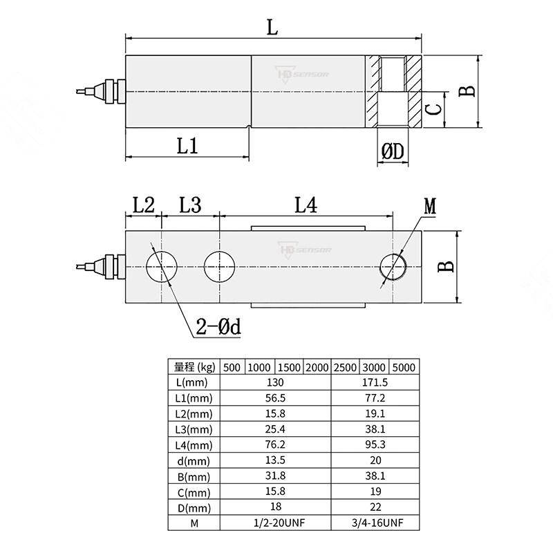 803T3 Floor Scales Shear Beam Force Sensor Load Cells Size