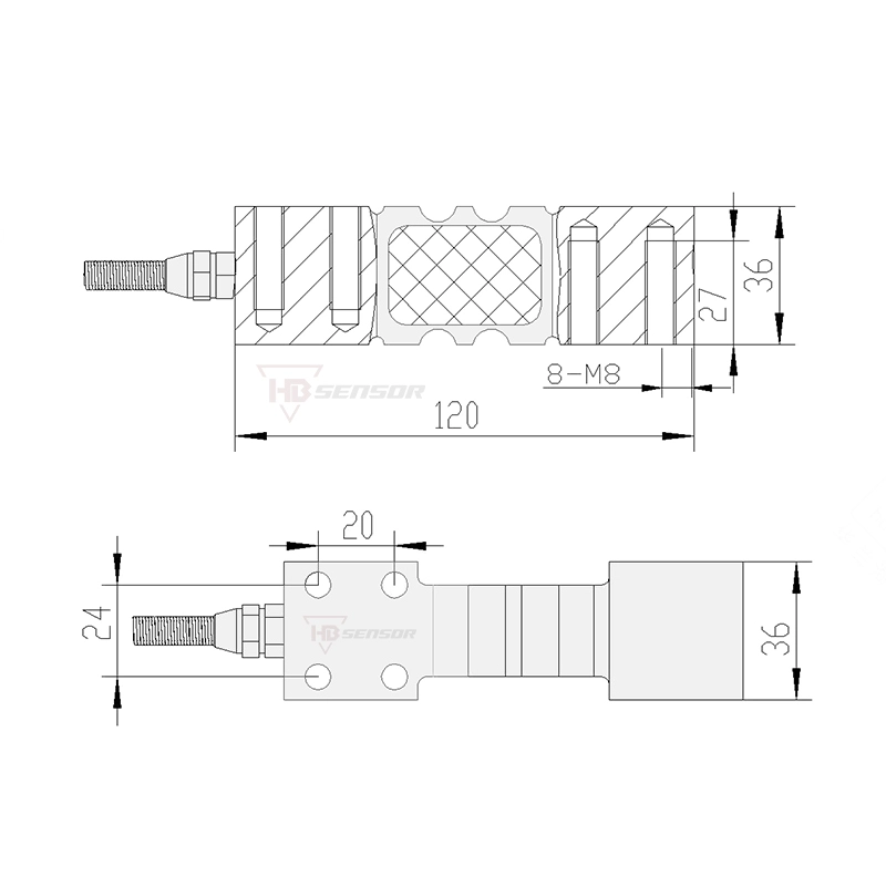 838D Floor Scales Stainless Steel Shear Beam Force Sensor Load Cells SIZE