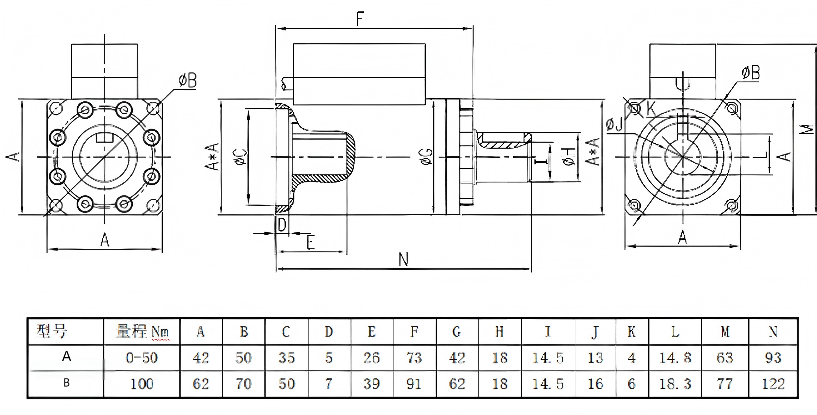 Dynamic Rotary Torque sensor SIZE-C