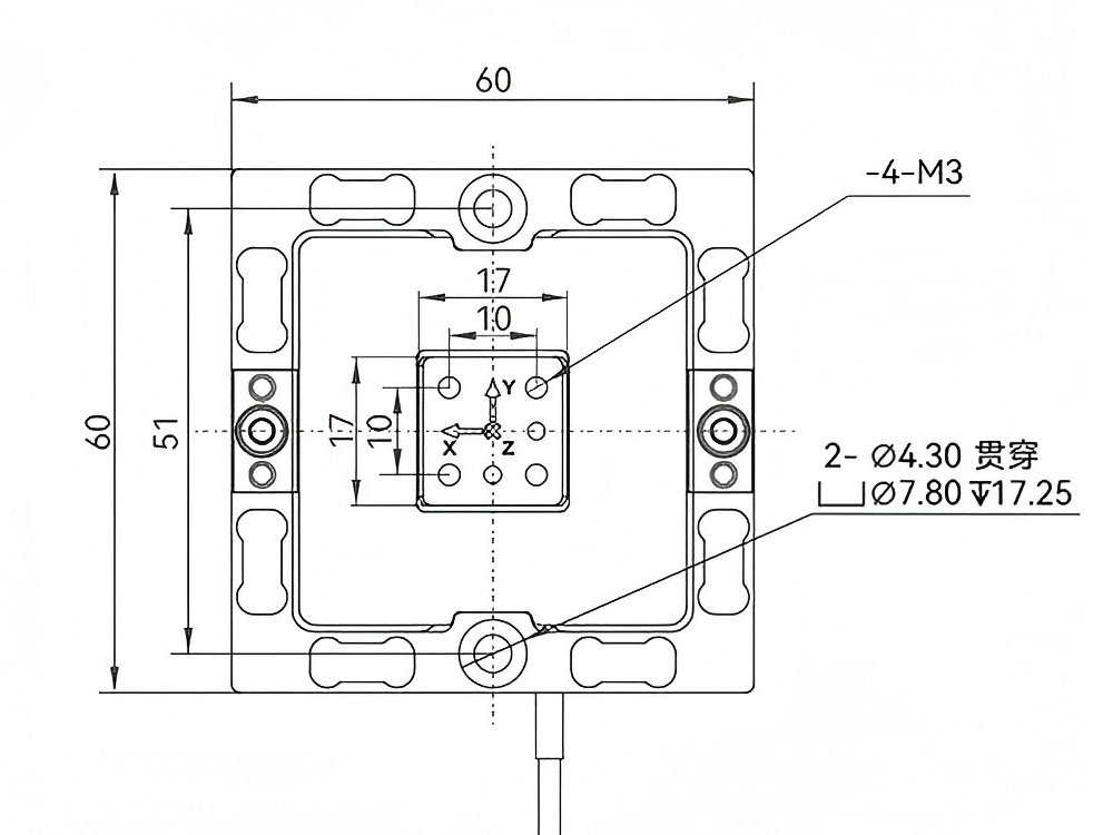 Custom Multi Axis Force Sensor Dimension​