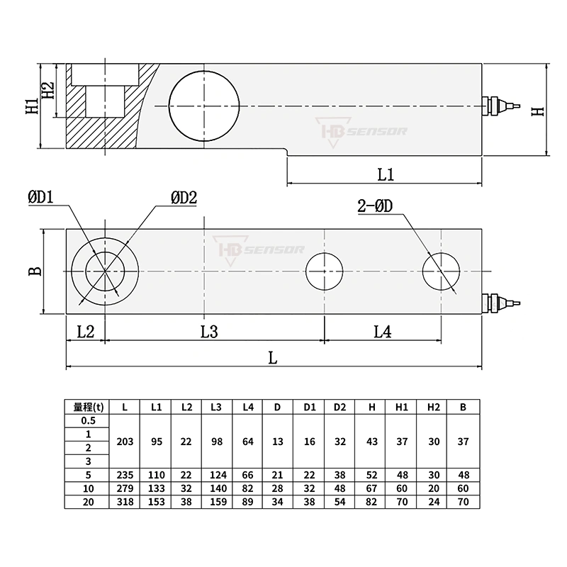 Shear Beam Load Cell Size 8012