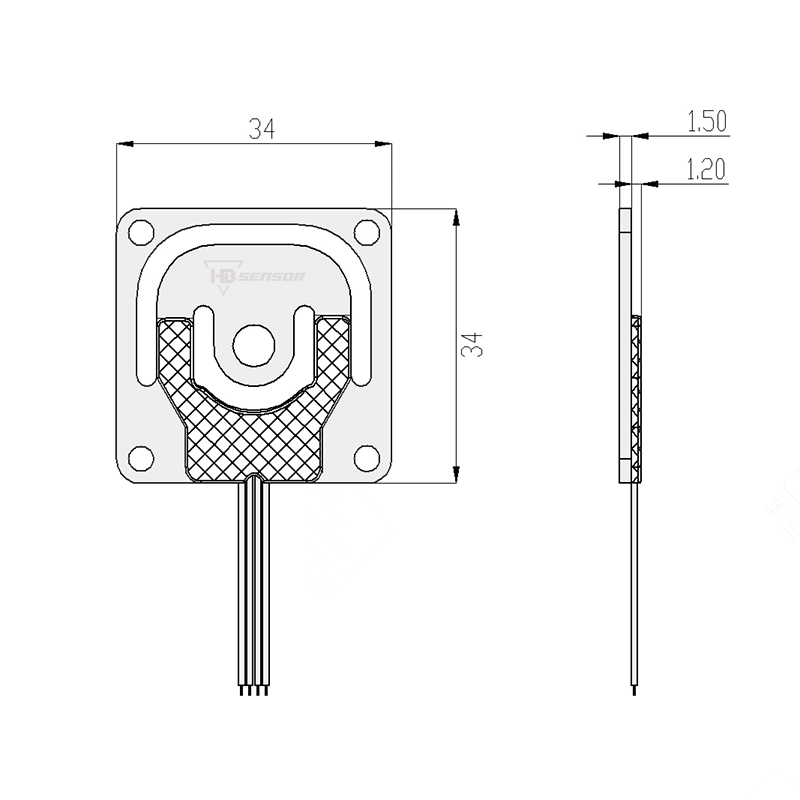 Flat Micro Strain Gage Center Hole Half Bridge Load Cell For Smart Weighing Applications Size