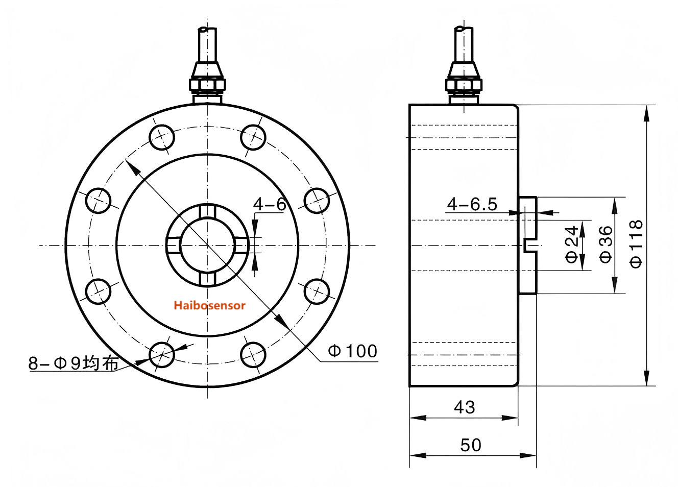 用于皮带秤的 HBTLS2004C 压缩称重传感器力传感器类型