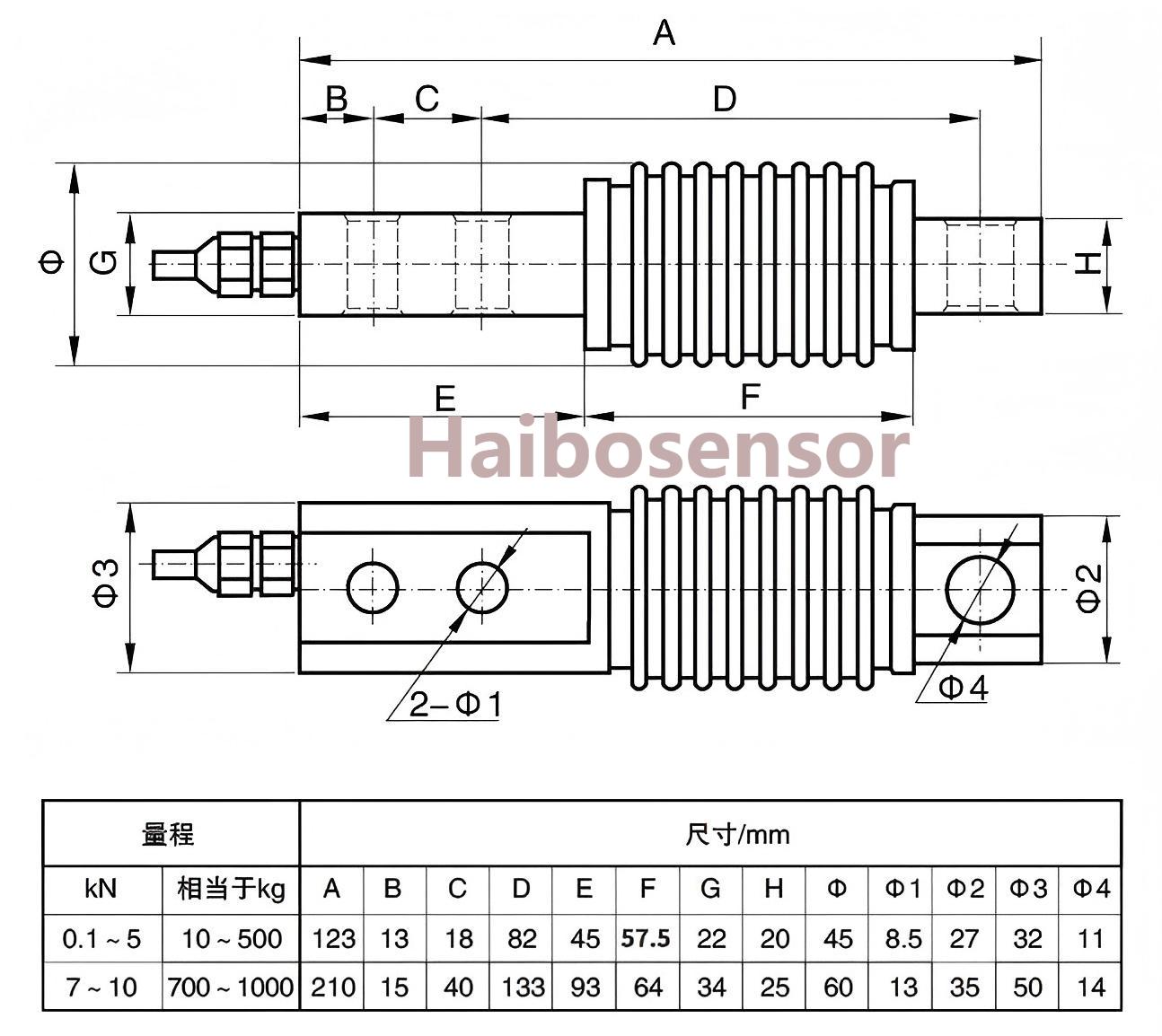 HBTLS810H Alloy Steel Force Types bellows tank load pressure sensor Size