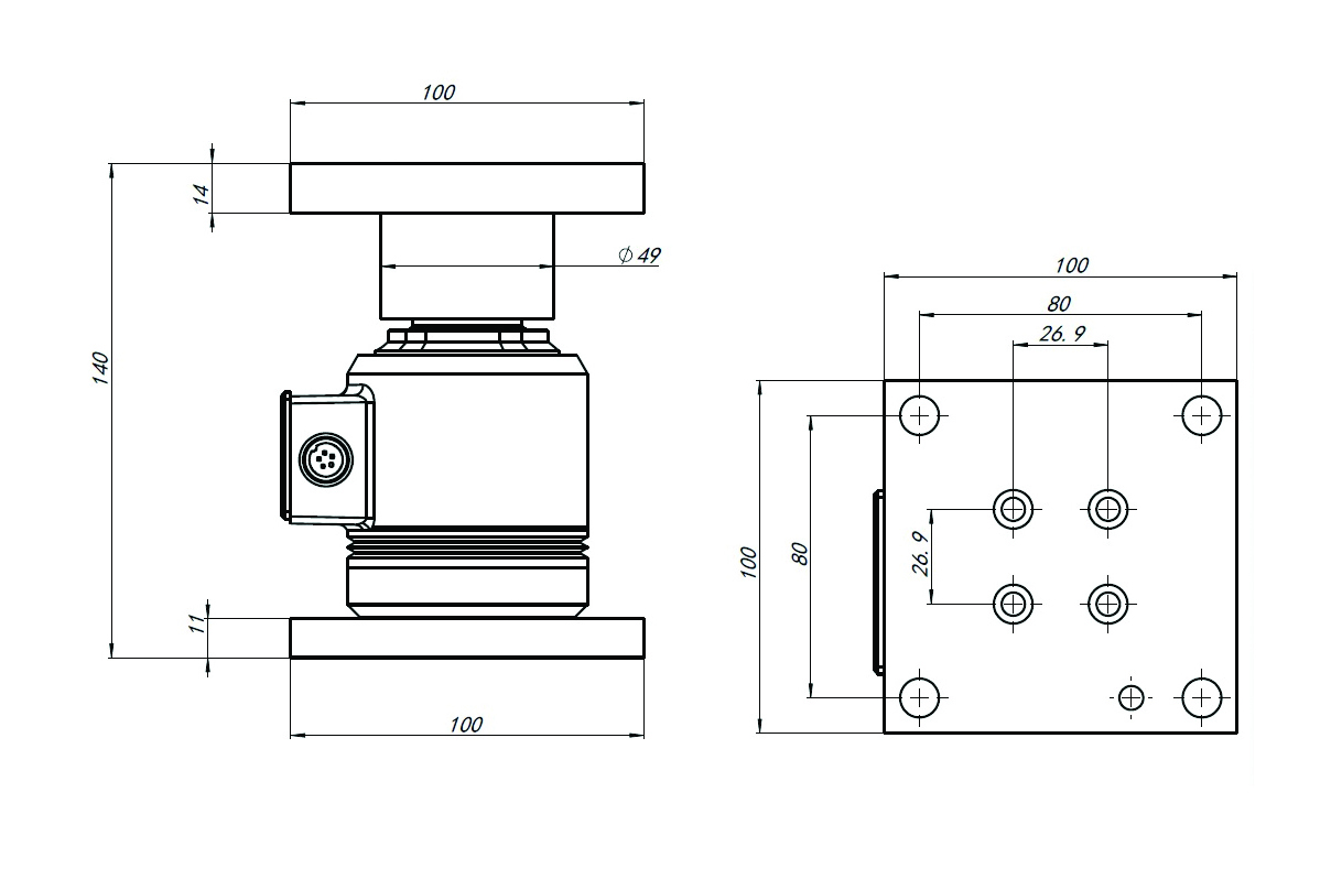 HBTLSF800JH-3BM Mounting Kit for Column Type High Precision Industry Load Cell Sensor Industry